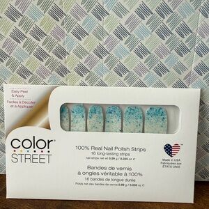 Color Street Teal and White Nail Strips